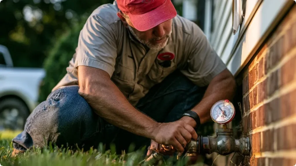 Outdoor faucet pressure test near Christiansburg VA
